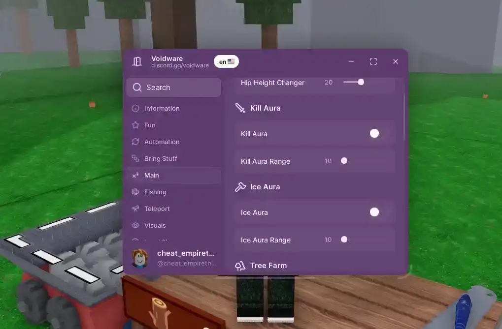 Скрипт Voidware — ESP, телепорт, килл аура и авто-вин на 99 ночей в лесу (Роблокс, 99 Nights in the Forest)